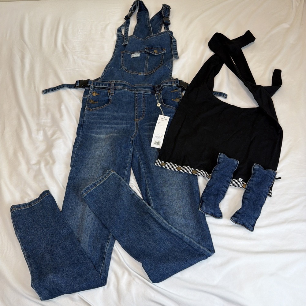 Mumsie Women's The Night Fever Baby Wearing Maternity Overalls Size Medium NWT